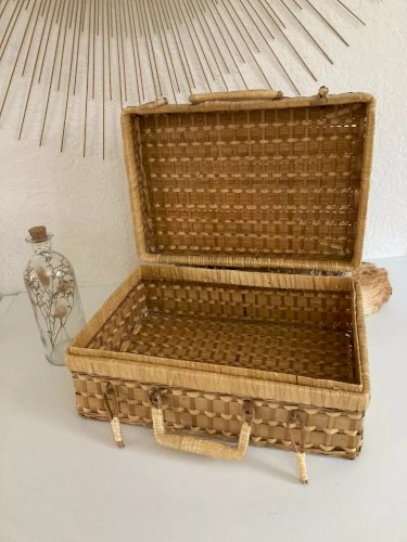 24⚜️ Valise Valisette en Osier Tressé Longueur 35 Cm