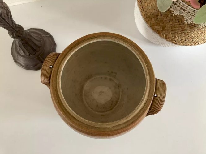 25 ⚜️  Ancien Pot en Grés Vintage Hauteur 19 Cm
