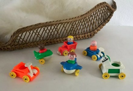 25⚜️ Old Small Travel Vehicles Plane Train Car Fisher Price Ref 656