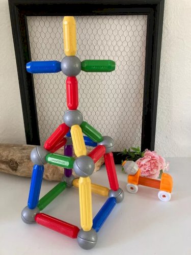 25 ⚜️ Jeu Jouet de Construction Magnétique Lot de 30 Pièces + Camion Smartmax