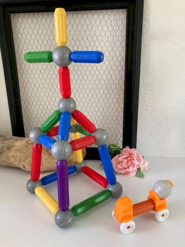 25 ⚜️ Jeu Jouet de Construction Magnétique Lot de 30 Pièces + Camion Smartmax