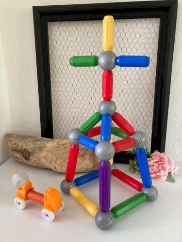 25 ⚜️ Jeu Jouet de Construction Magnétique Lot de 30 Pièces + Camion Smartmax