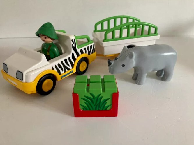 25 ⚜️ Jouet Lot Playmobil 123 Plusieurs Véhicules Voiture, Avions, Tracteur