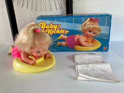 25⚜️ Toy Doll Baby Kickie Baby Swimmer Mattel Vintage Year 1984