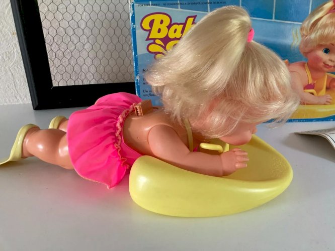 25⚜️ Jouet Poupée Baby Kickie Bébé Nageur  Mattel Vintage Année 1984