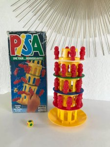 26⚜️ Ancien Jeu de Société Pisa Une Tour Renversante Parker Complet Vintage