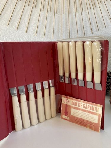 27⚜️ Ancien Lot De 12 Coteaux Rigault Nogent Inox JCF Vintage