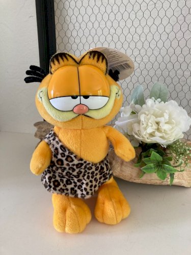 27⚜️ Ancienne Peluche Doudou Le Chat Garfield en Tenue de Léopard Hauteur 25 Cm