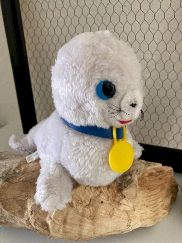 28 ⚜️ Ancienne Peluche Doudou Bébé Phoque Bibifoc Vintage Longueur 24 Cm