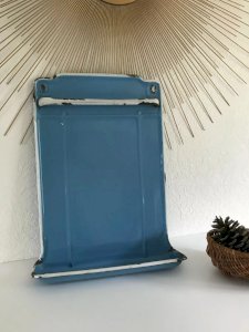 29 ⚜️ Ancien Égouttoir Mural en Tôle Émaillée Pour Ustensiles de Cuisine Vintage