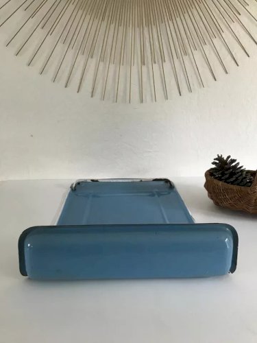 29 ⚜️ Ancien Égouttoir Mural en Tôle Émaillée Pour Ustensiles de Cuisine Vintage