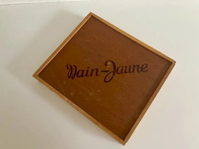 29 ⚜ Ancien Jeu De Société Jeu du Nain Jaune - Boîte en Bois avec Jetons Vintage