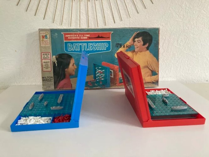 29 ⚜️ Ancien Jeu De Société MB Battleship Année 1967 Vintage