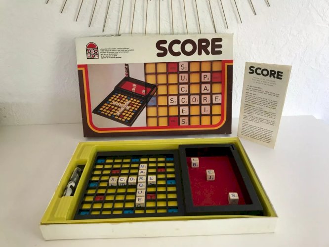 29 ⚜️  Ancien Jeu De Société Score Jeu De Mots Croisés Vintage Complet Dujardin