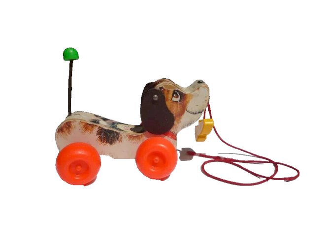29 ⚜️  Ancien Jouet Le Chien Little Snoopy Fisher Price En Bois Vintage Réf: 693