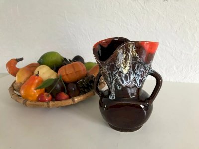 29 ⚜️   Vintage Vallauris Style Old Vase Height 17 Cm