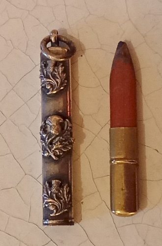 3 Ancien Crayon De Voyage Poche Porte Crayon Métal Argenté Old  silver metal