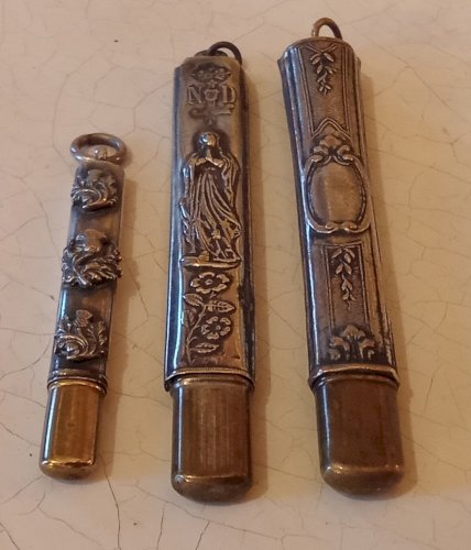 3 Ancien Crayon De Voyage Poche Porte Crayon Métal Argenté Old  silver metal