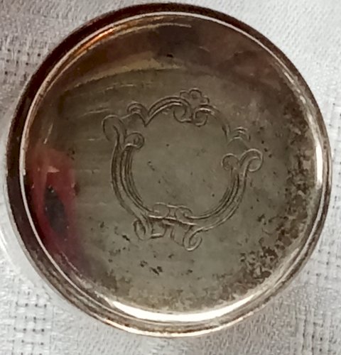 3 Ancienne Petite Boite Nécessaire Toilette Métal Argenté Décor  Gravé Et Verre