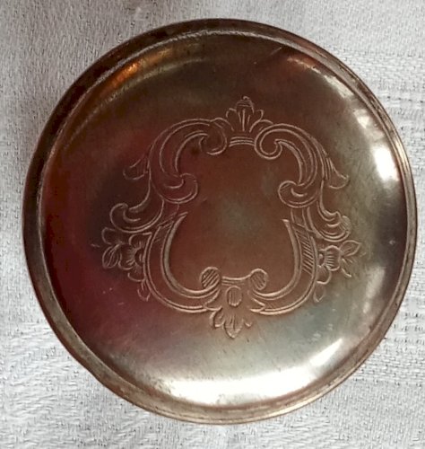 3 Ancienne Petite Boite Nécessaire Toilette Métal Argenté Décor  Gravé Et Verre