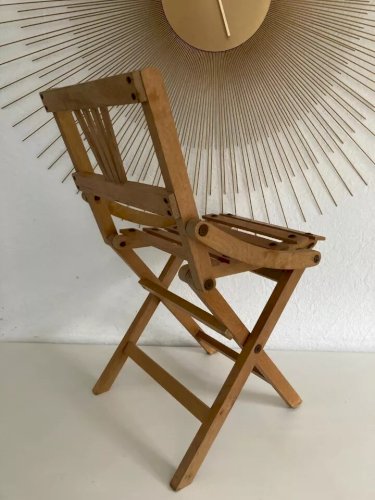 3 ⚜️ Ancienne Petite Chaise Enfant en Bois Pliante Vintage ⚜️