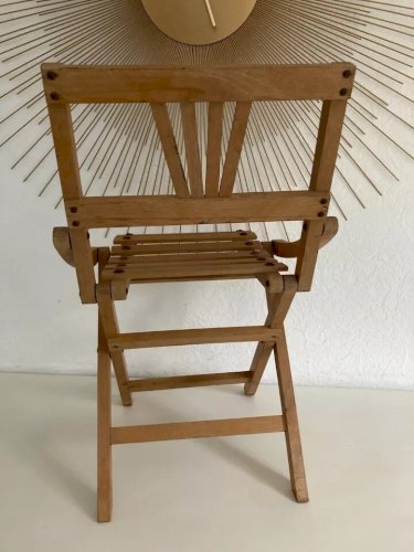 3 ⚜️ Ancienne Petite Chaise Enfant en Bois Pliante Vintage ⚜️