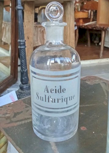 3 Anciens flacons pharmacie apothicaire verre soufflé pharmacy apothecary bottle