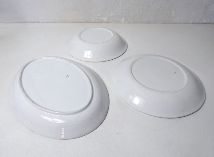 3 anciens plats de grand-mère FB Digoin creux ovale et à tarte ou gateau vintage