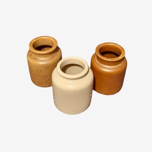 3 old mustard pots for decoration, vintage