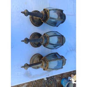 3 Appliques Laiton et Verre