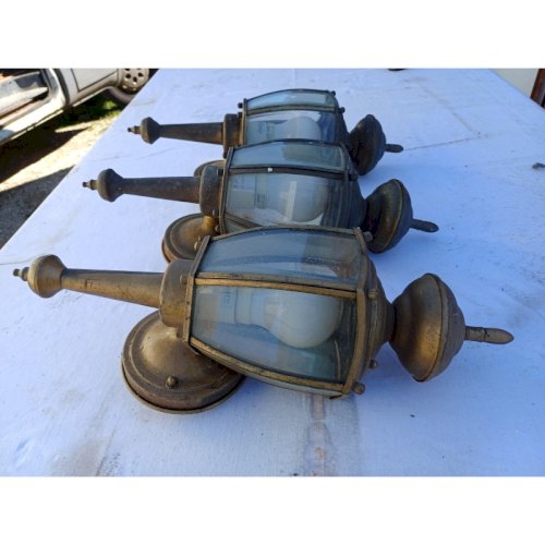 3 Appliques Laiton et Verre