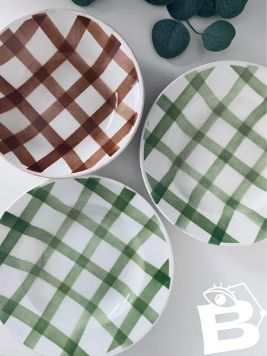 3 assiettes creuses vintage années 50 Orchies Moulin des Loups écossais