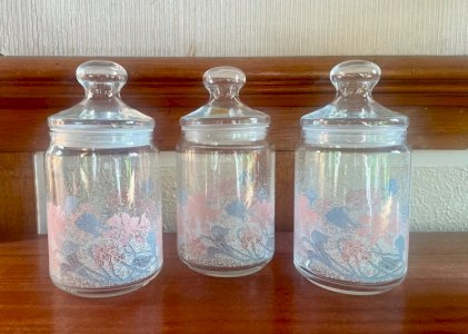 3 vintage Luminarc jars
