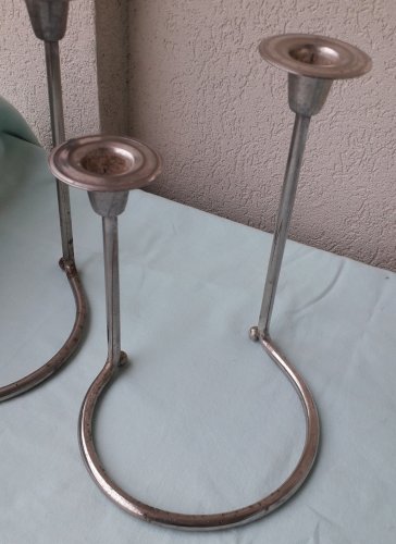 3 bougeoirs doubles en métal