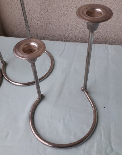 3 bougeoirs doubles en métal