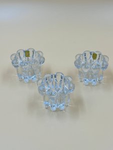 3 vintage glass candlesticks – Reims glassware