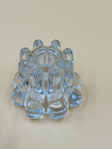 3 bougeoirs vintage en verre – Verrerie de Reims