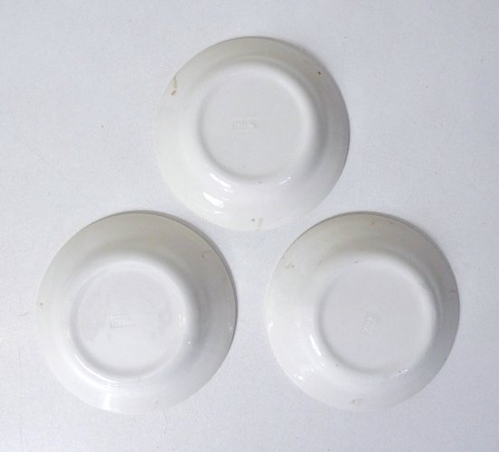 3 coupelles Gien calvados BUSNEL café publicitaire bistrot vintage