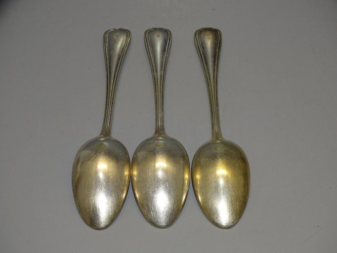 -3 CUILLERES A SOUPE METAL ARGENTE CHRISTOFLE COLLECTION REASSORT   D