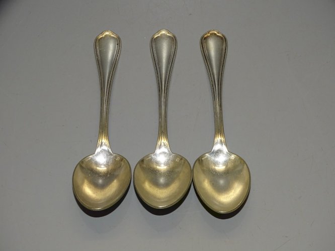 -3 CUILLERES A SOUPE METAL ARGENTE CHRISTOFLE COLLECTION REASSORT   D