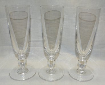 - 3 CRYSTAL FLUTES SAINT LOUIS MODEL MANET HOLIDAY TABLE DECORATION COLLECTION D