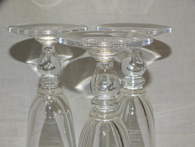 -3 FLUTES en CRISTAL SAINT LOUIS MODELE MANET COLLECTION DECO TABLE de FETES   D