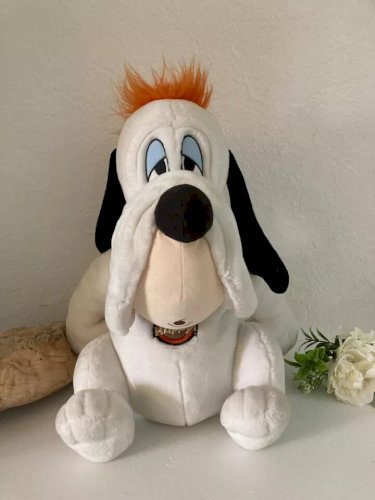 3 ⚜️ Grande Peluche Doudou Vintage Droopy Le Chien I'm Happy ! Hauteur 40 Cm