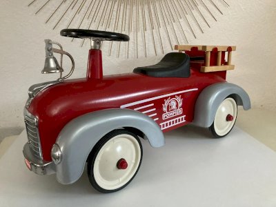 3 ⚜️ Toy Ride-On Car Metal Red Fire Truck Baghera ⚜