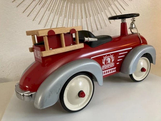 3 ⚜️ Jouet Voiture Porteur Véhicule Camion de Pompier Baghera en Métal Rouge  ⚜