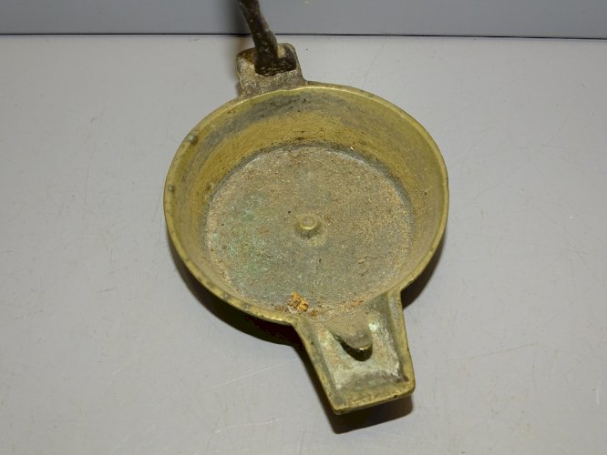 -3 LAMPES A HUILE RATS DE CAVE DONT 1 A 3 BECS BRONZE & FER FORGE COLLECTION   D