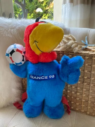 3 ⚜Mascotte Peluche Doudou Sac à Dos Footix Coupe du Monde Football France 1998