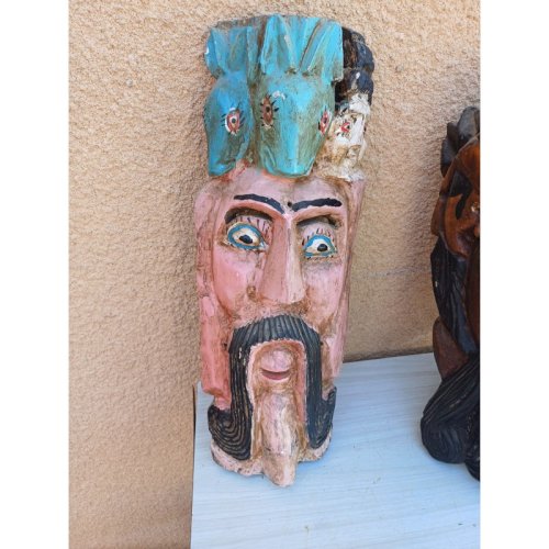 3 Masques Tribaux Etnique Bois 19 éme
