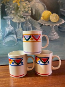 3 mugs Mobil vintage