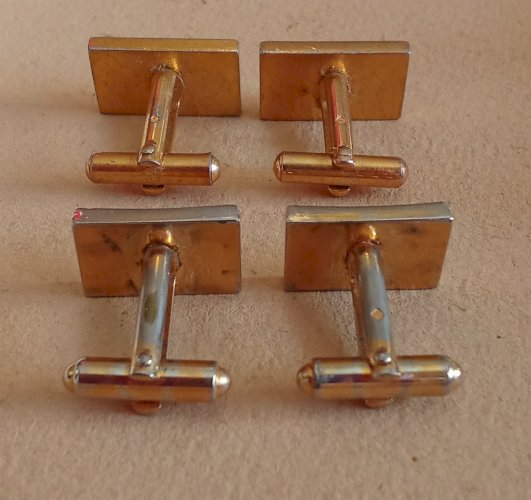 3 Paire Anciens Boutons De Manchette Métal Doré Luckenbooth Bijou Homme